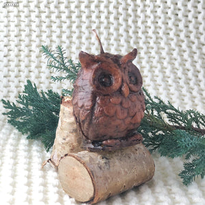 Little Brown Owl Beeswax Candle