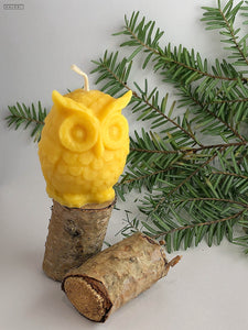 Little Owl Beeswax Candle